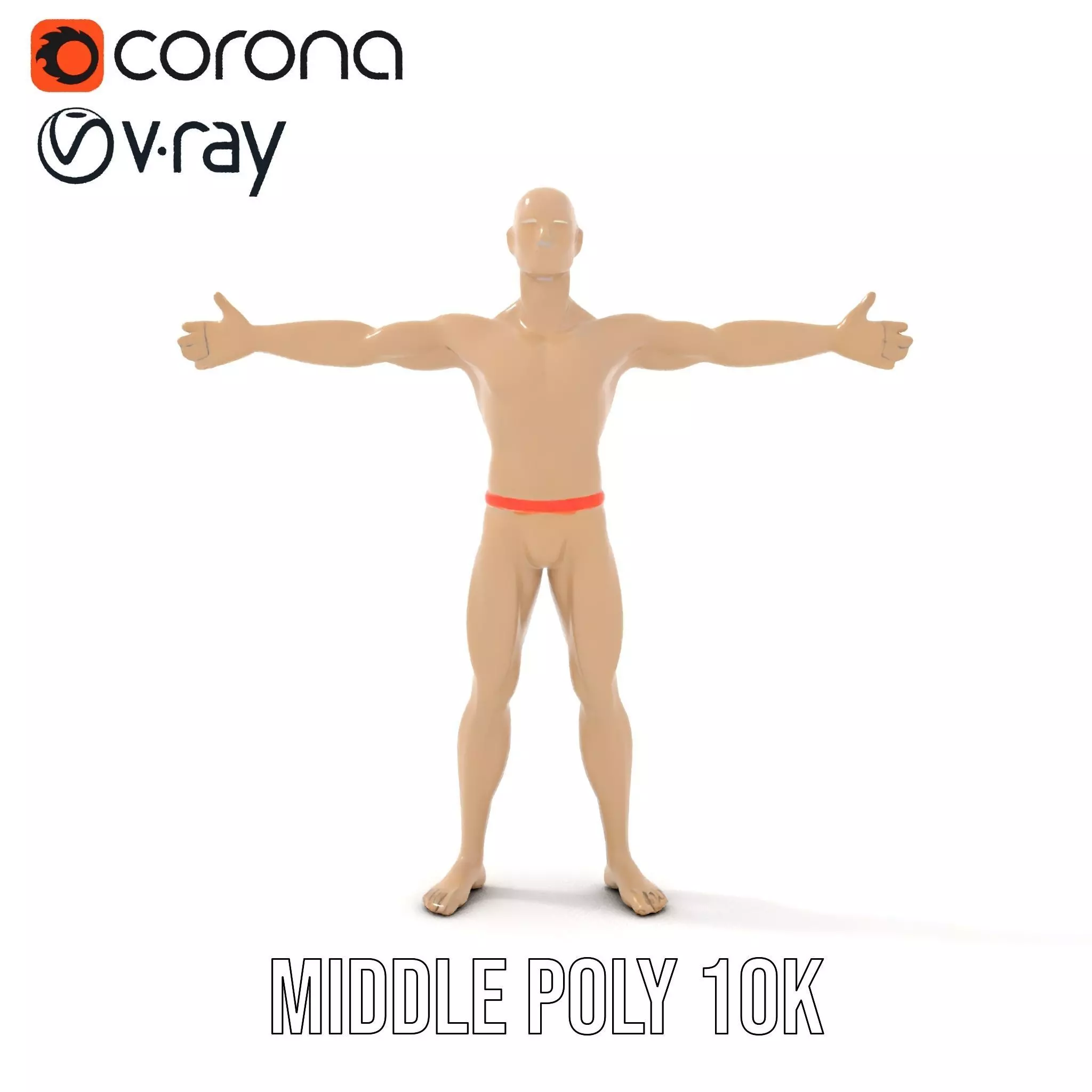 Tan Plastic Mannequin model pack Low-poly 3D model_19