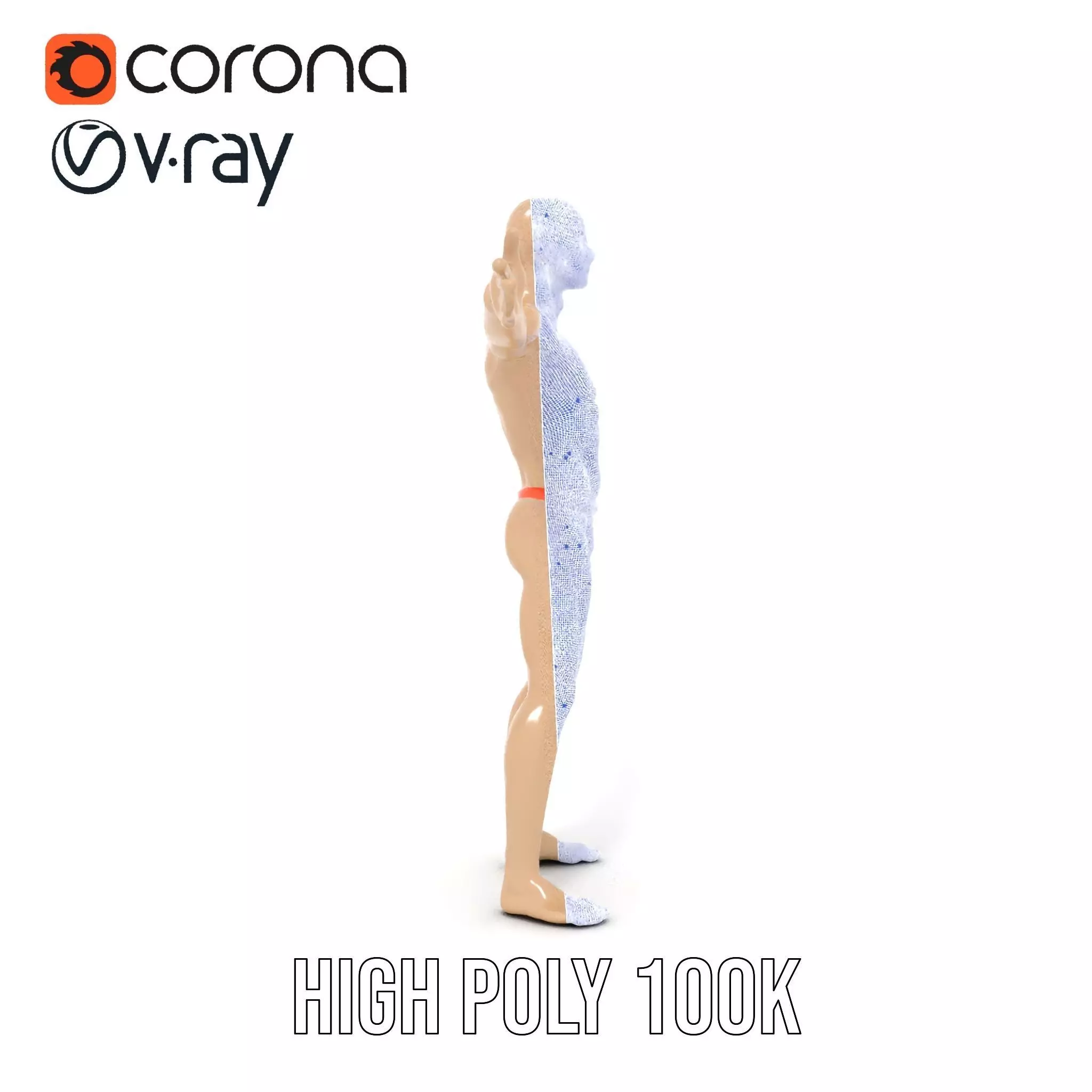 Tan Plastic Mannequin model pack Low-poly 3D model_34