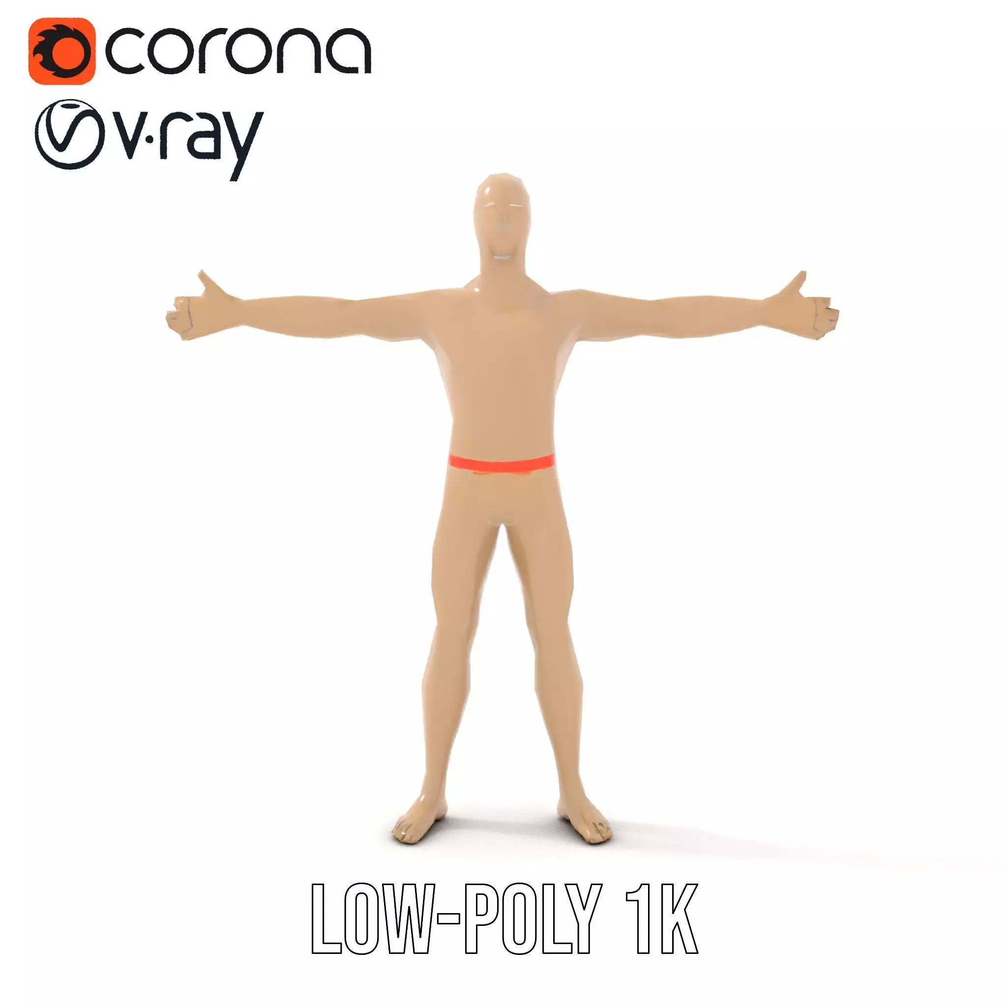 Tan Plastic Mannequin model pack Low-poly 3D model_12