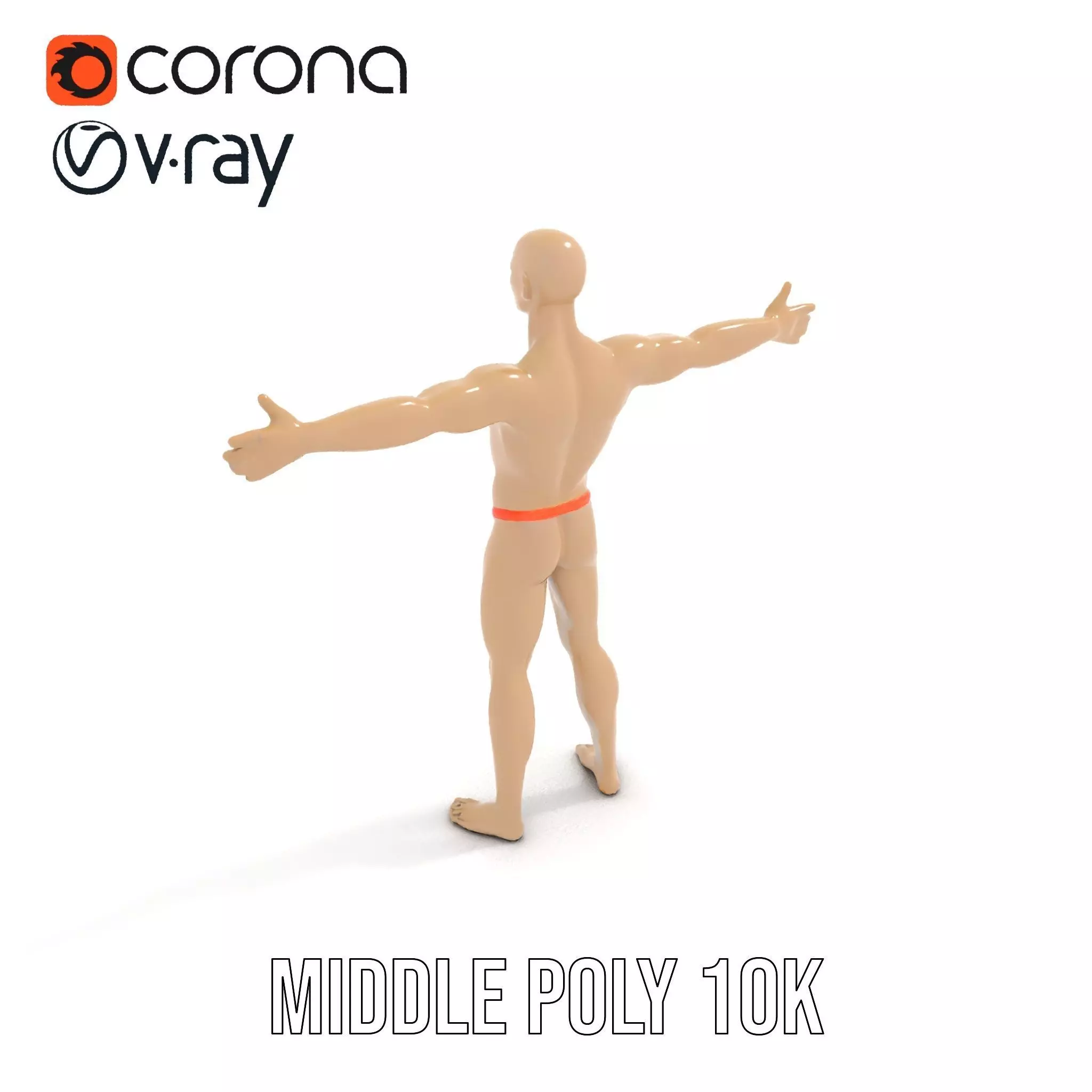 Tan Plastic Mannequin model pack Low-poly 3D model_16