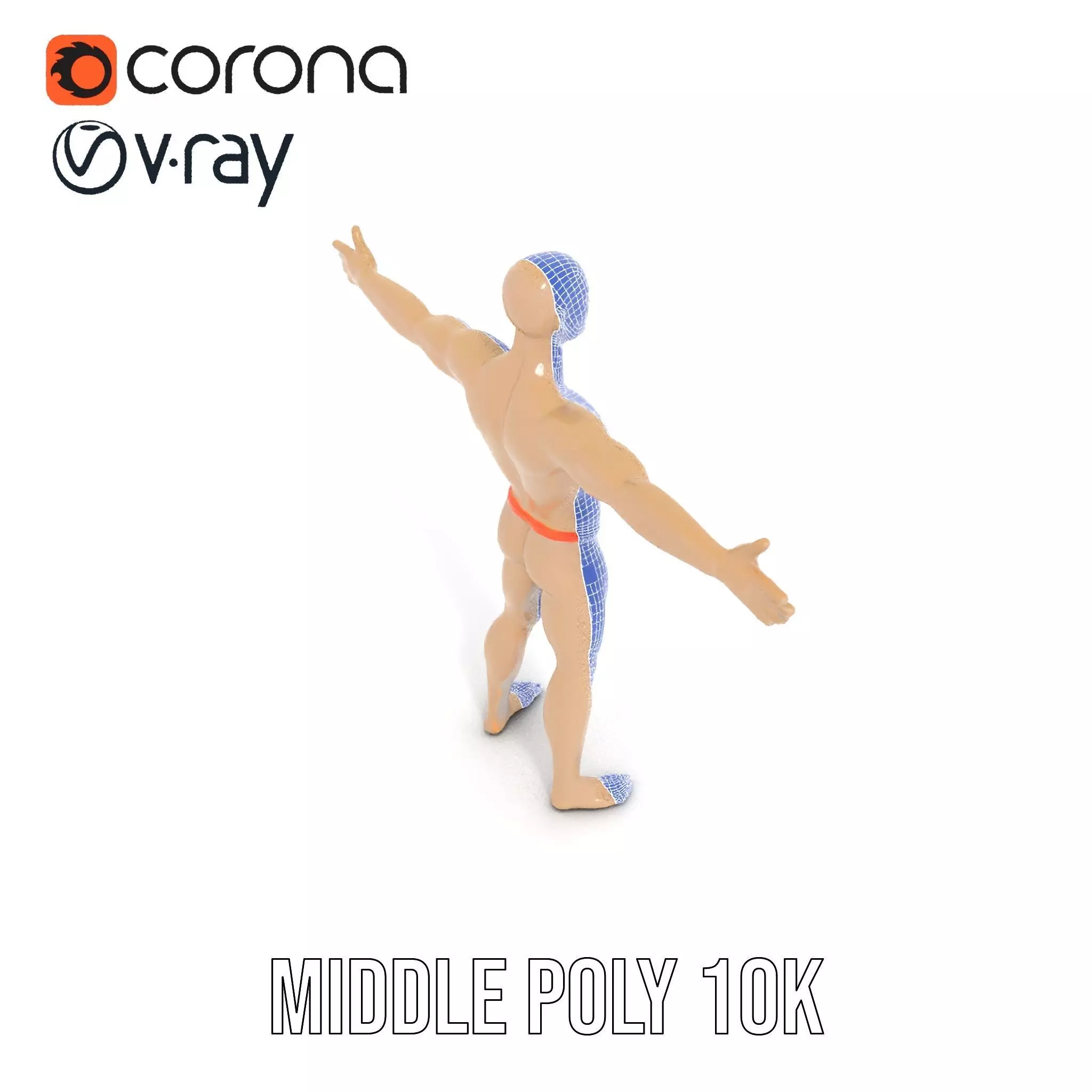 Tan Plastic Mannequin model pack Low-poly 3D model_13