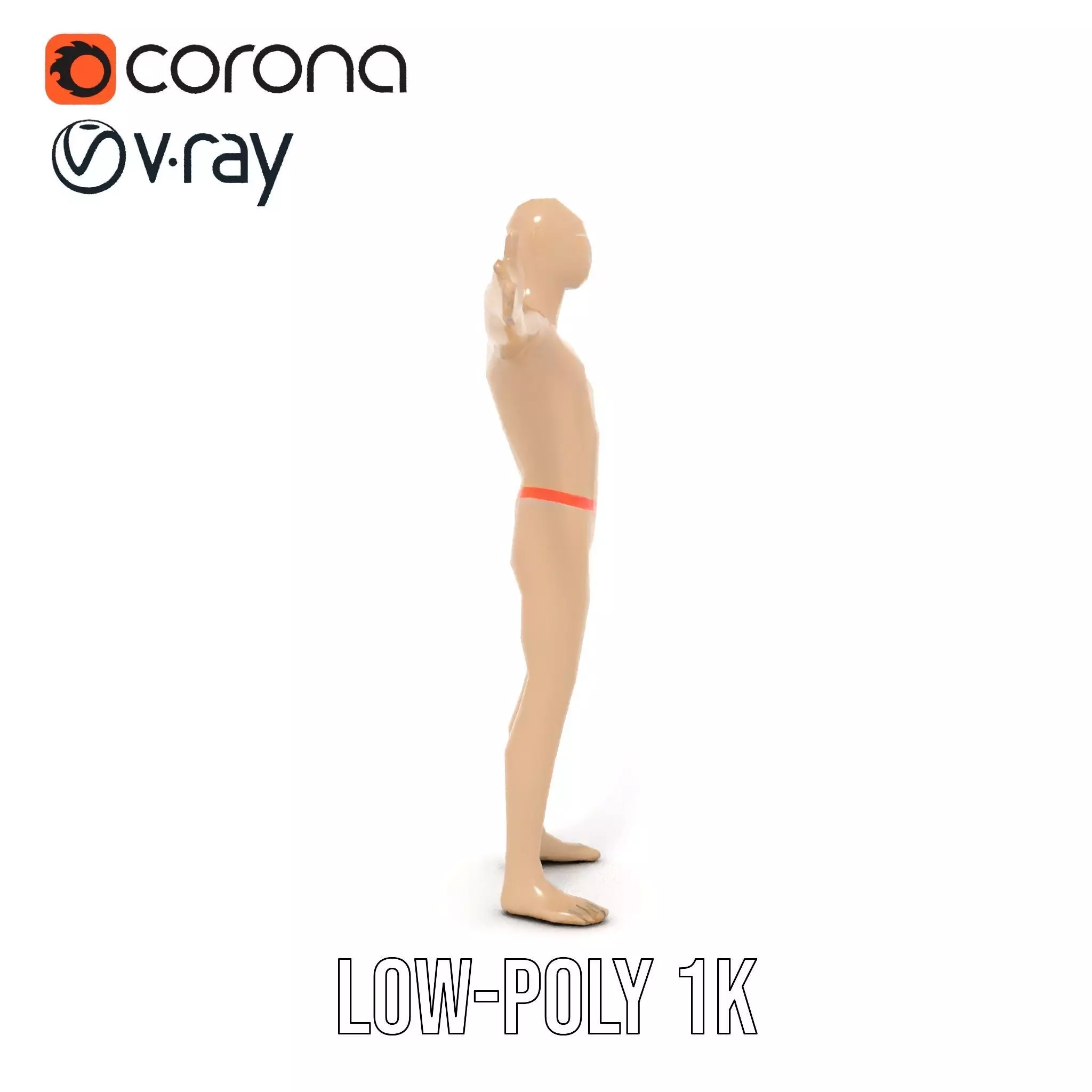 Tan Plastic Mannequin model pack Low-poly 3D model_17