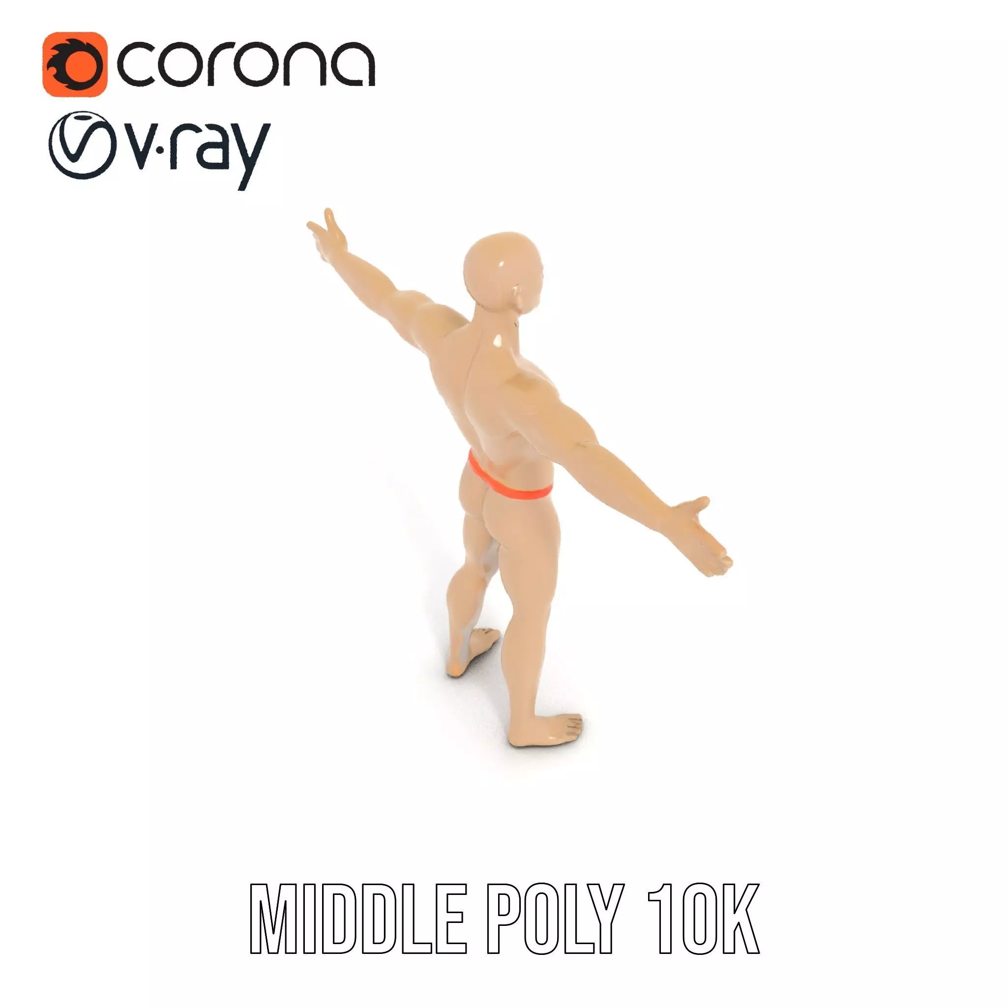 Tan Plastic Mannequin model pack Low-poly 3D model_5