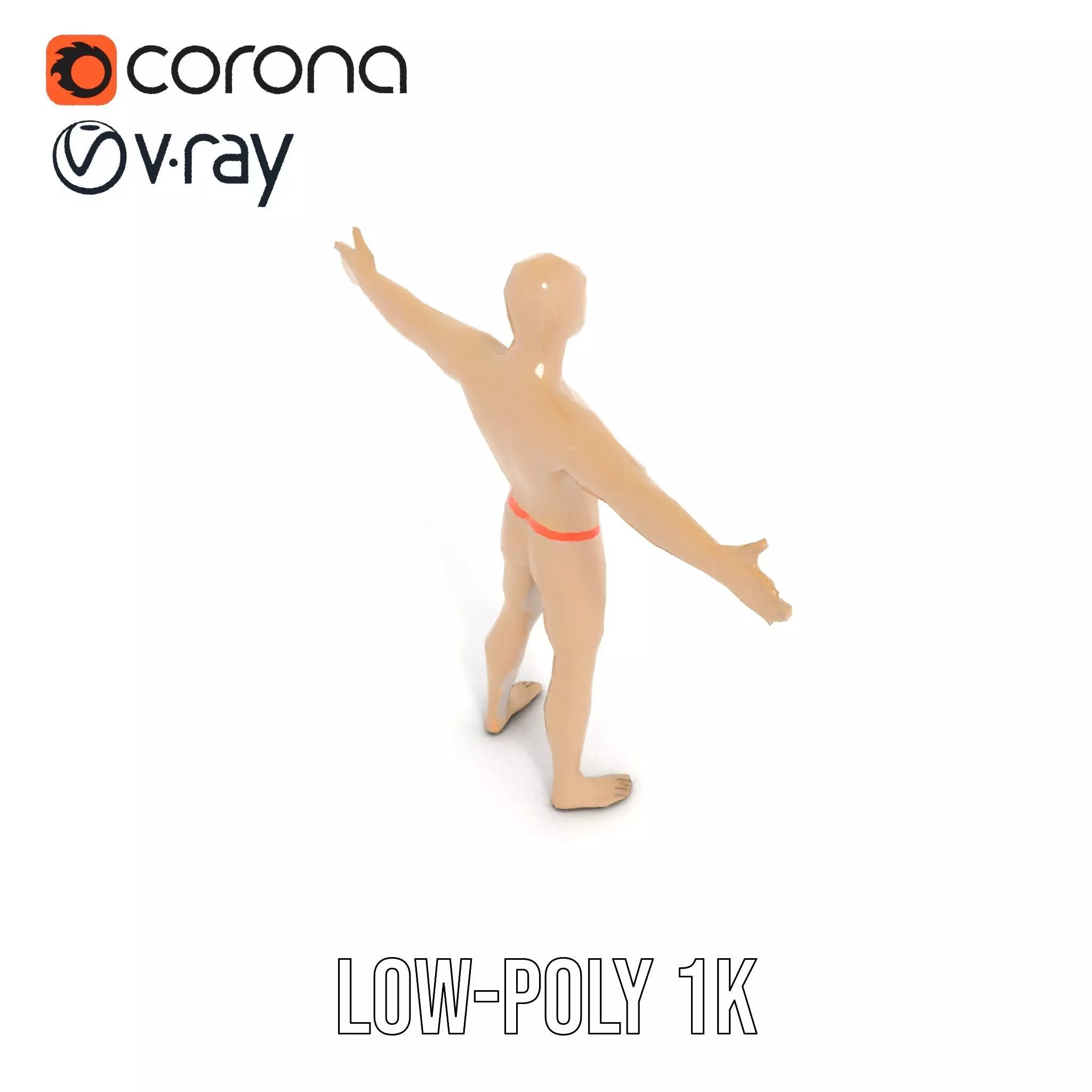 Tan Plastic Mannequin model pack Low-poly 3D model_14