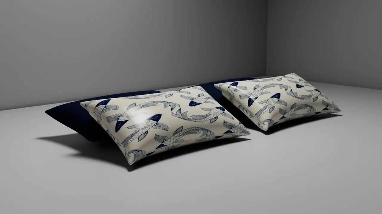 BEDROOM PILLOWSET- 4 PIECES 3D MODEL 3D model_0