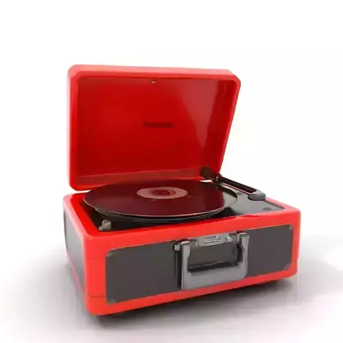 Vintage Red Turntable model pack Low-poly 3D model
