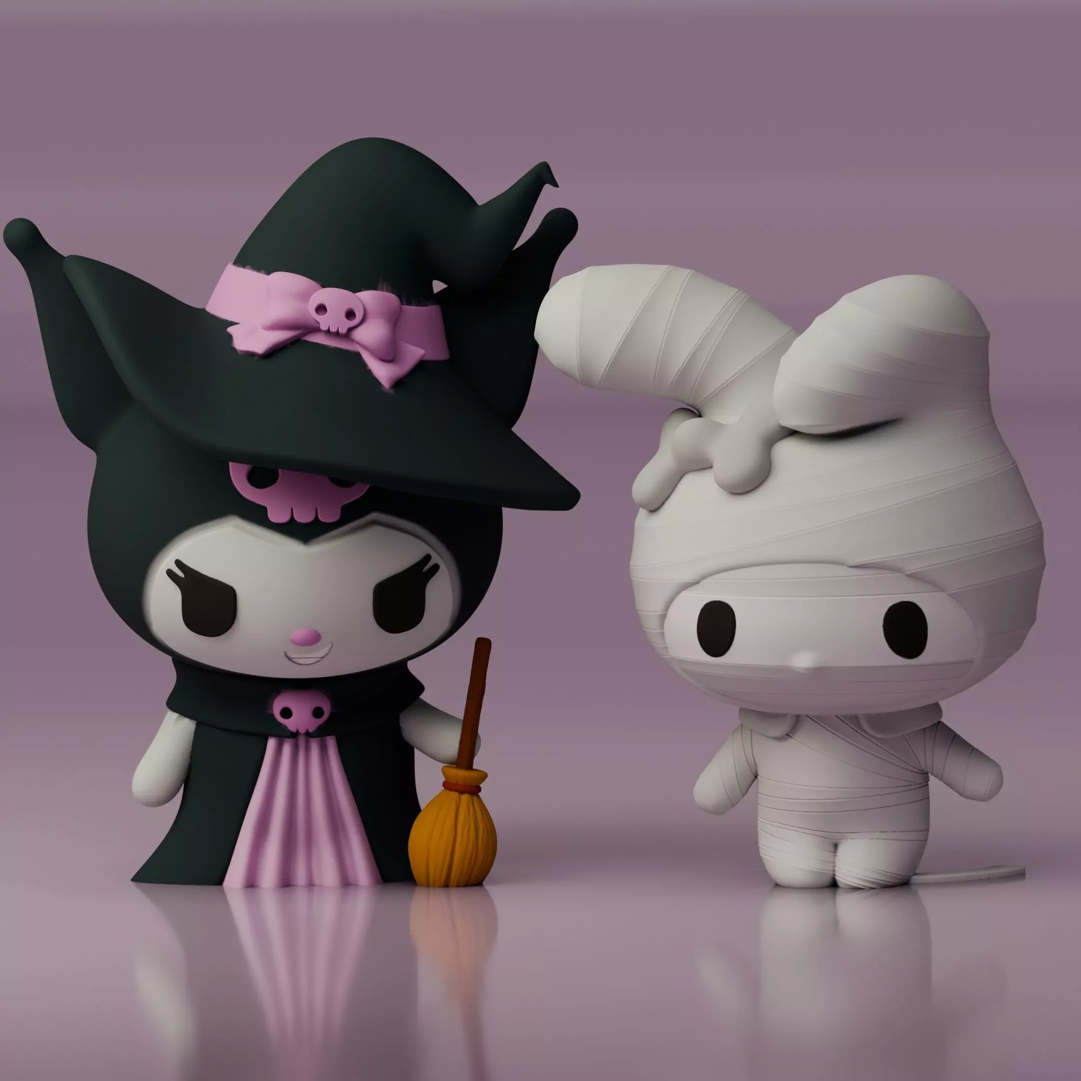 Kuromi My Melody Fanart Sanrio Hello Kitty Halloween Cute 3D print model