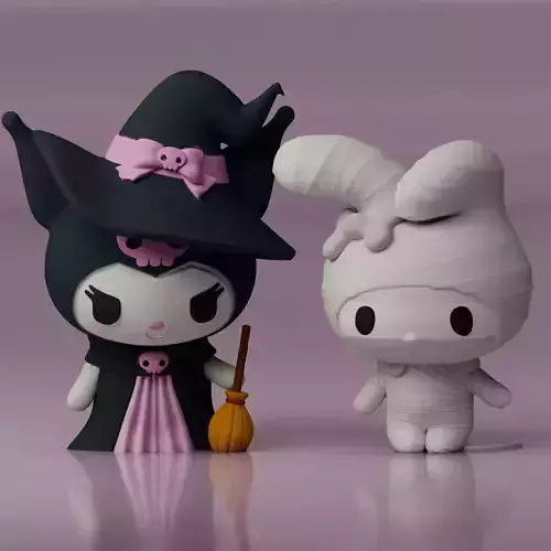 Kuromi My Melody Fanart Sanrio Hello Kitty Halloween Cute