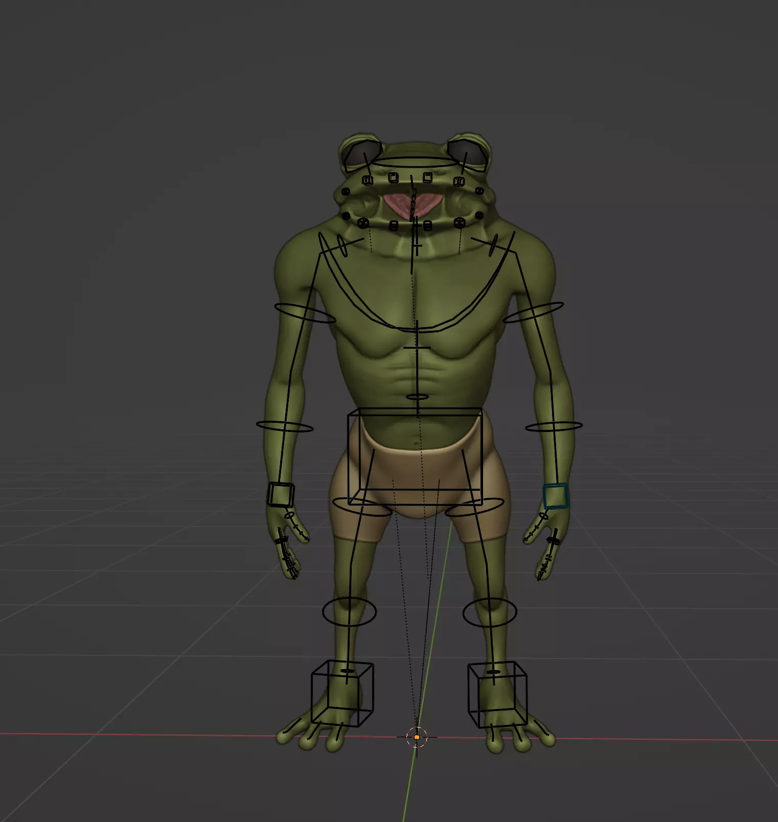 Photorealistic Frogman Creature - Production-Ready 3D Model Low-poly 3D model_16