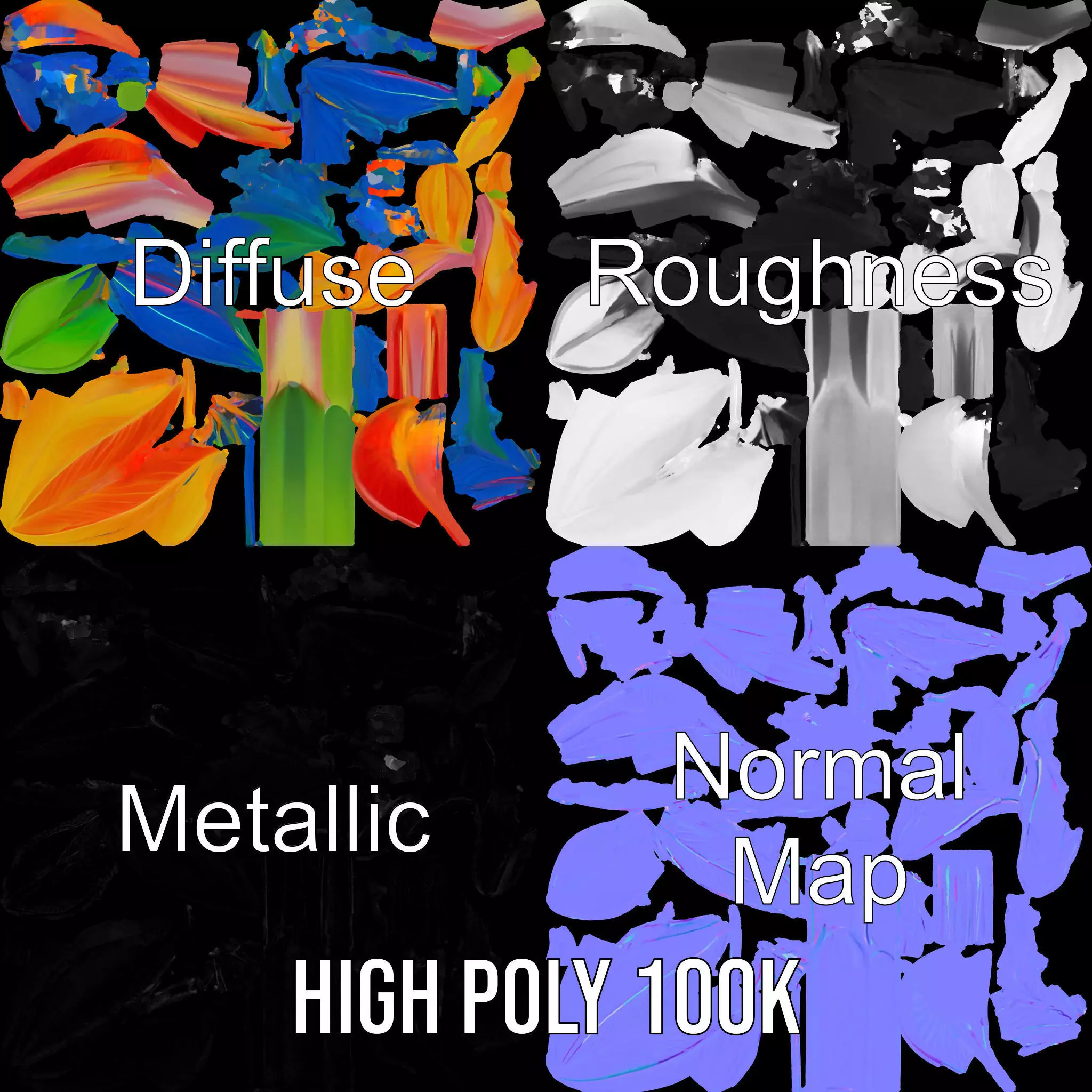 Vibrant Heliconia model pack Low-poly 3D model_3