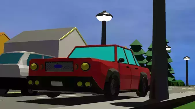 Low Poly Car Low-poly 3D model Low Poly Car Low-poly 3D model