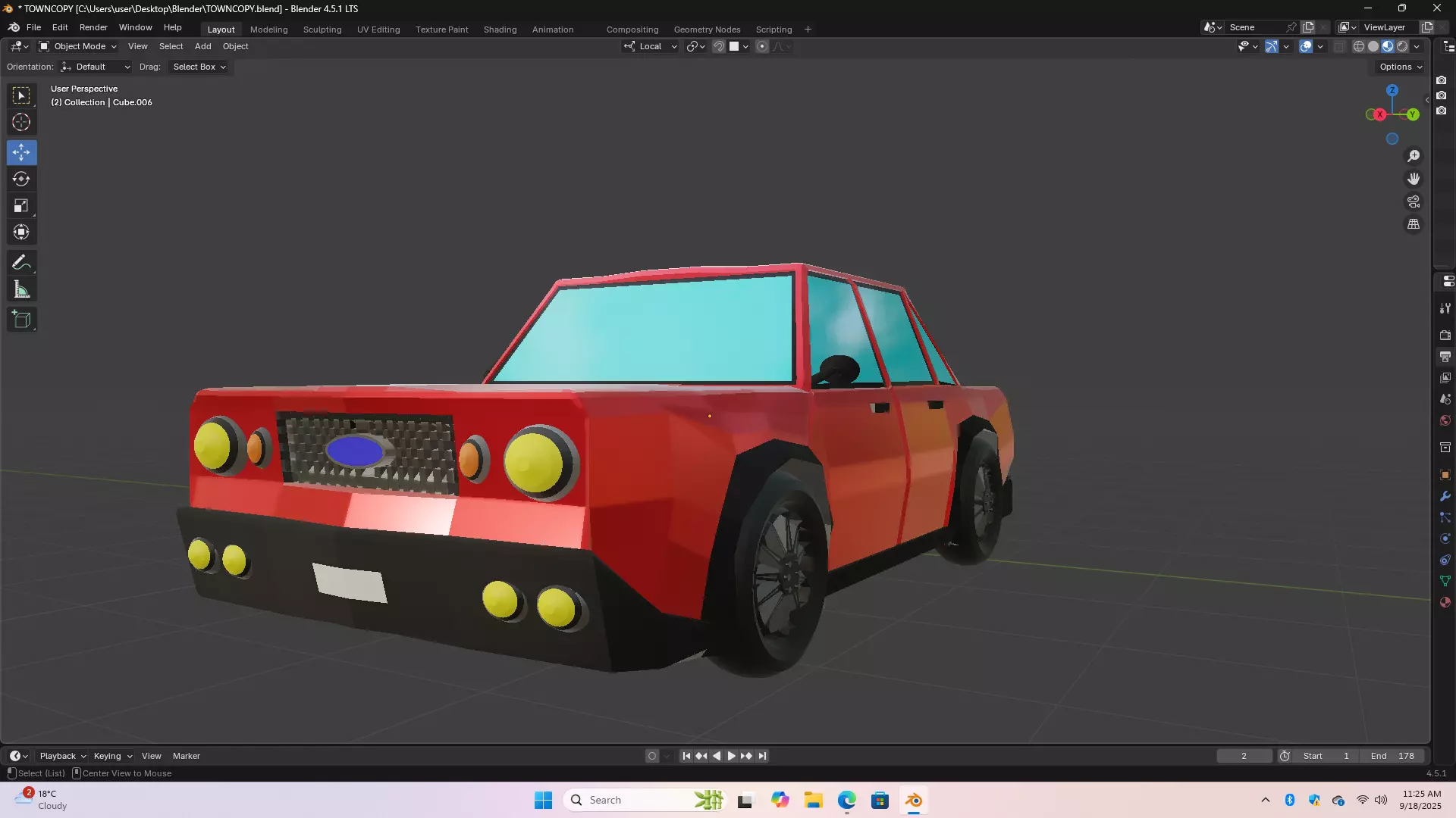 Low Poly Car Low-poly 3D model_1