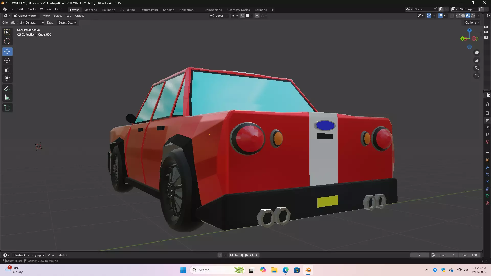 Low Poly Car Low-poly 3D model_6