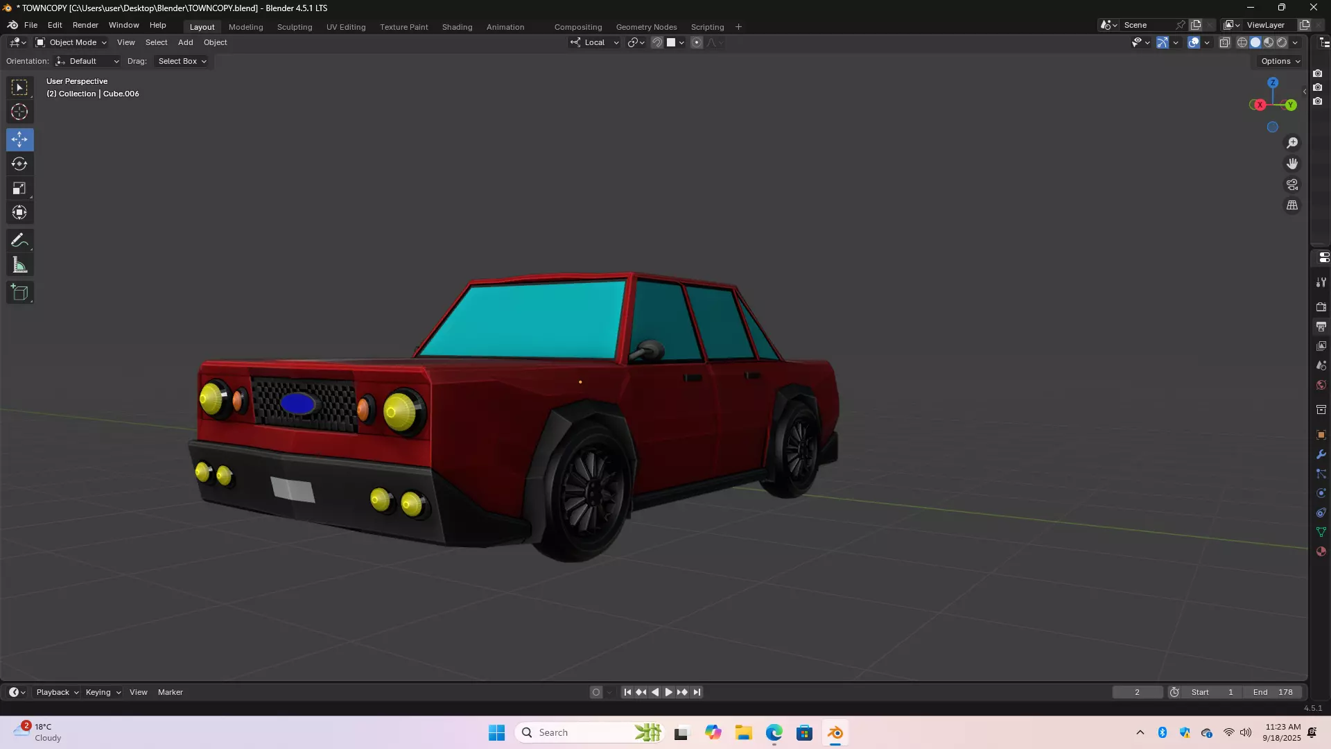 Low Poly Car Low-poly 3D model_5