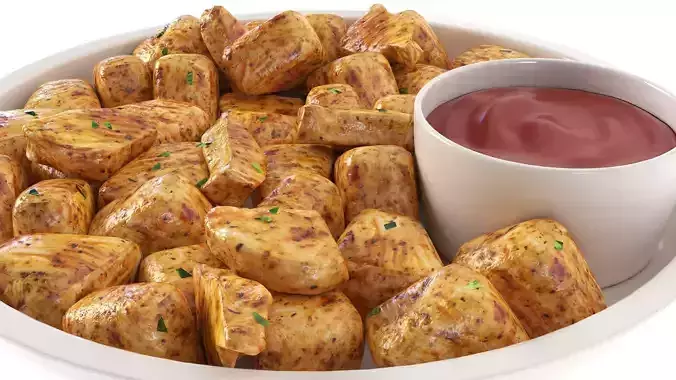 Fried Chicken Bites 3D model