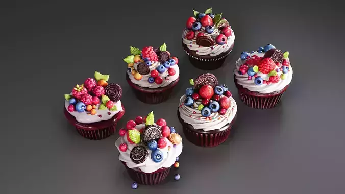 Chocolate Fruit Cupcakes