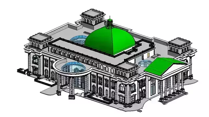 ARCHITECTURAL REVIT MODEL FOR ROYAL PALACE  3D model