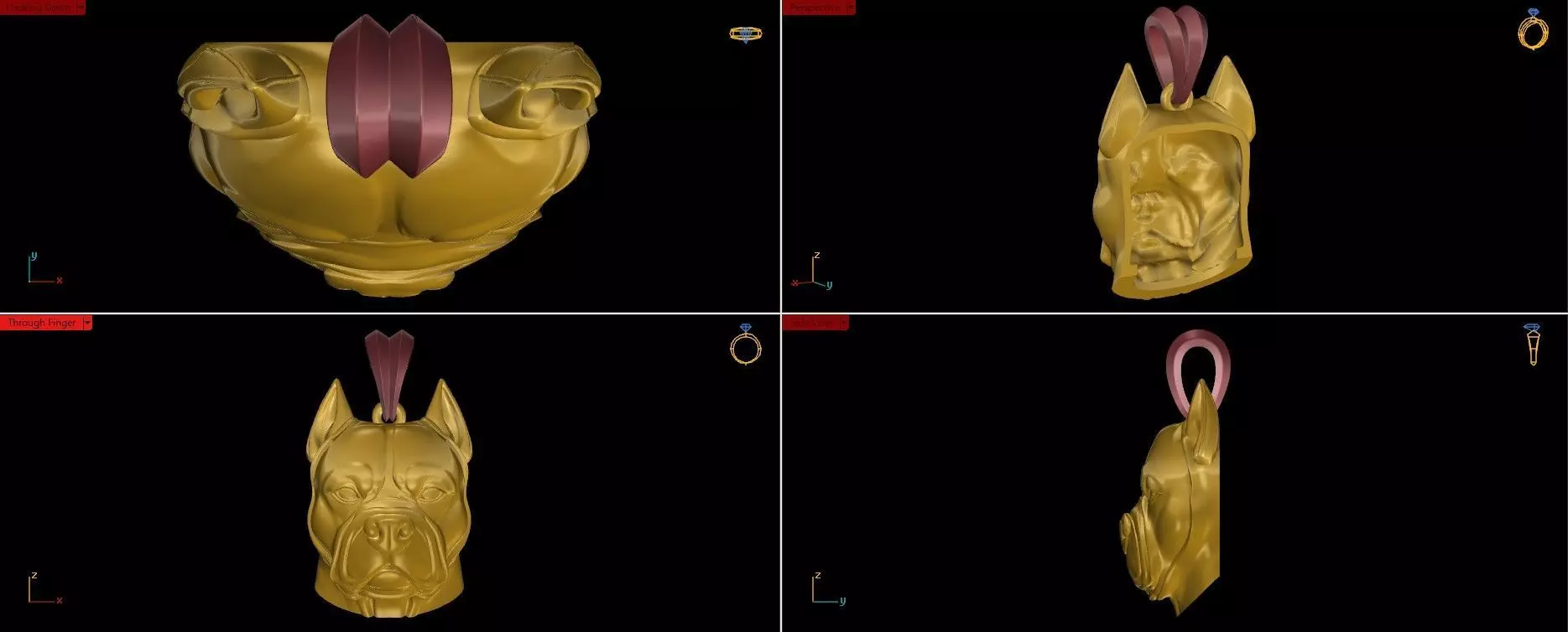 Pitbull Pendant 3D print model_11