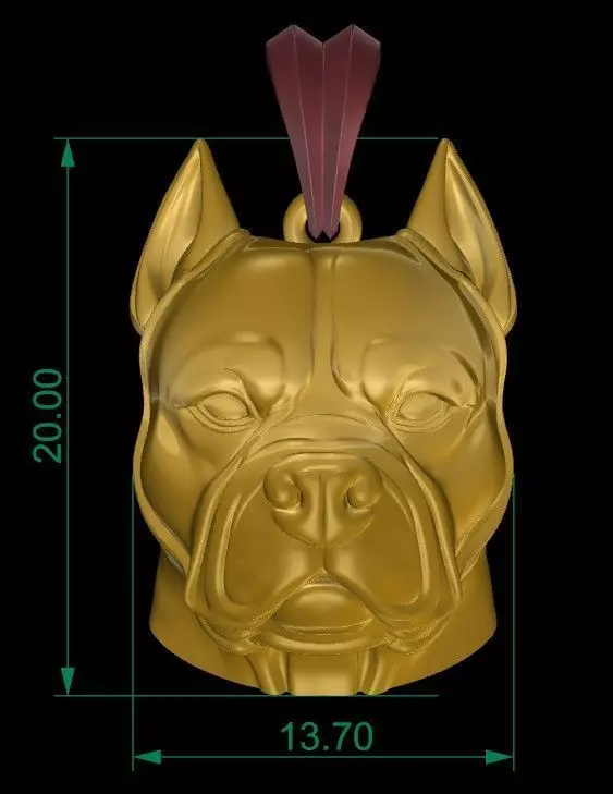 Pitbull Pendant 3D print model_8