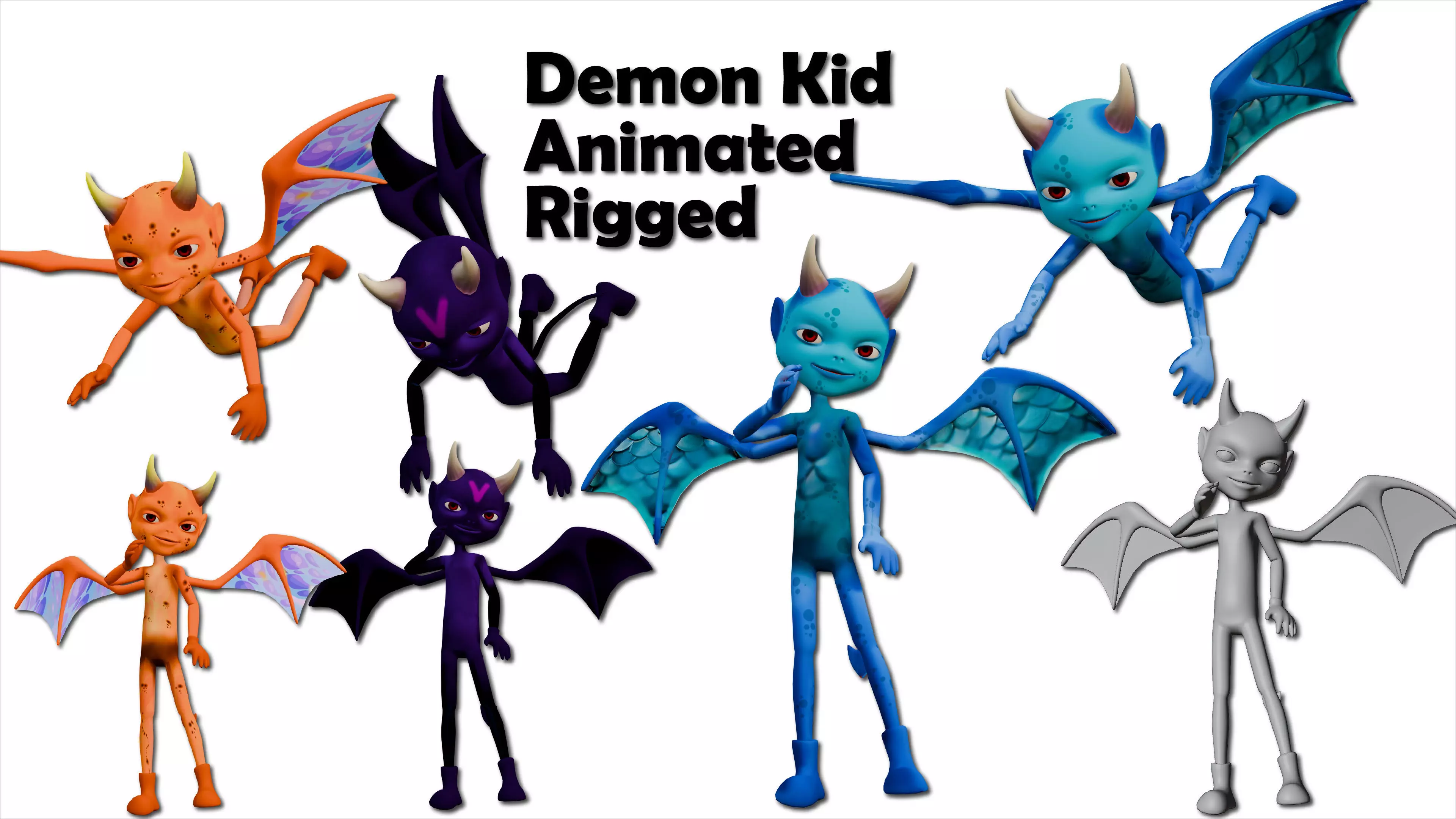 toon Demons Low-poly 3D model