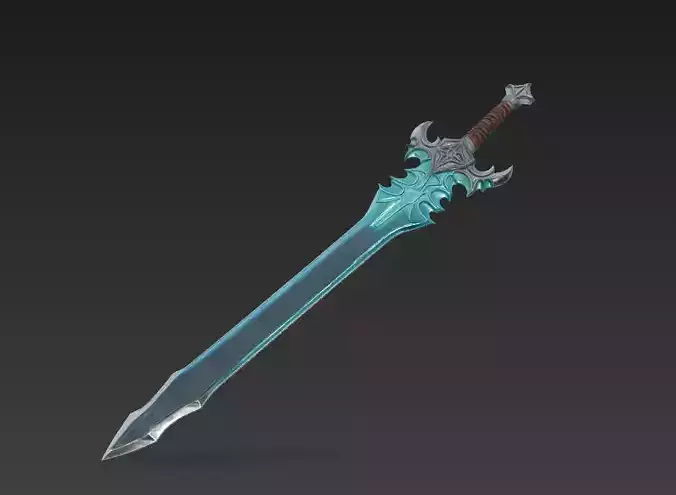 Stylized Fantasy Sword 3D Model Print CGI Ready 3D model