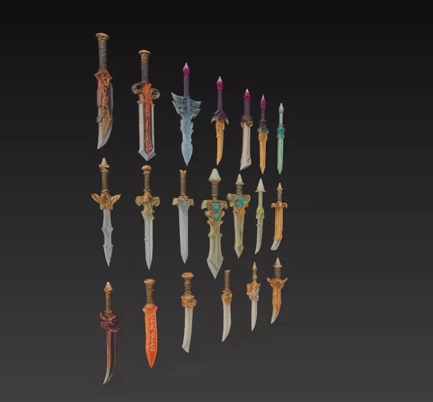 Fantasy Sword Collection 3D Weapons Pack for Print CGI 3D model_5