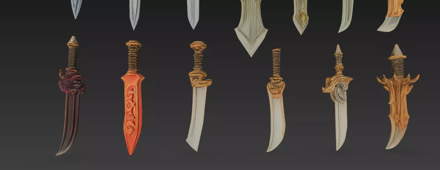Fantasy Sword Collection 3D Weapons Pack for Print CGI 3D model_4