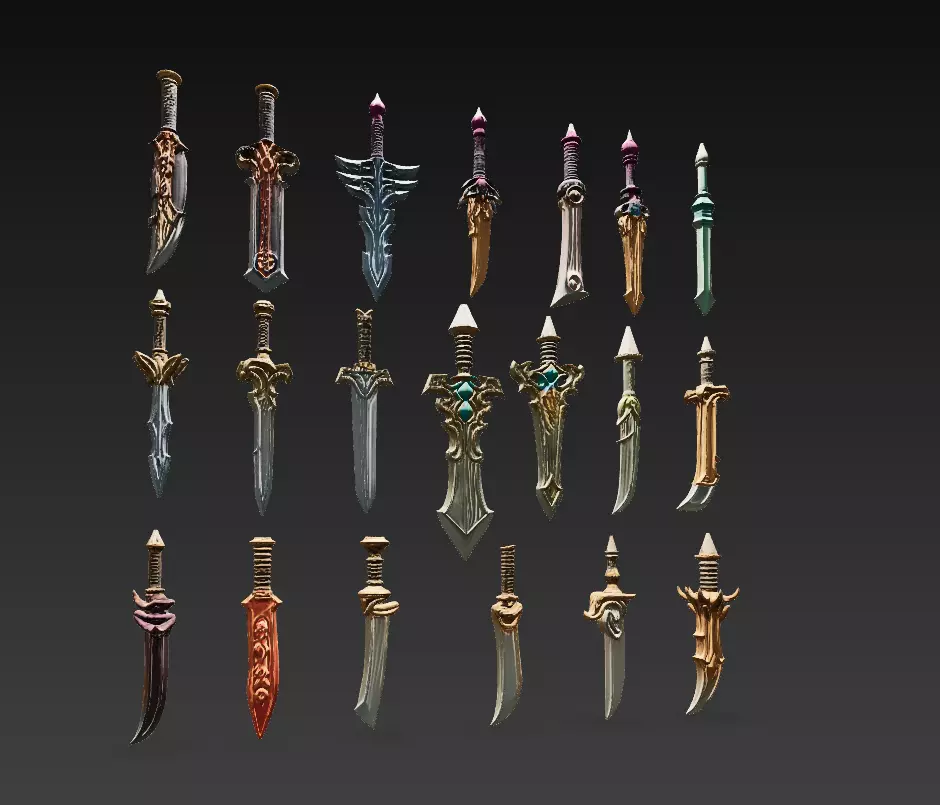 Fantasy Sword Collection 3D Weapons Pack for Print CGI 3D model_8