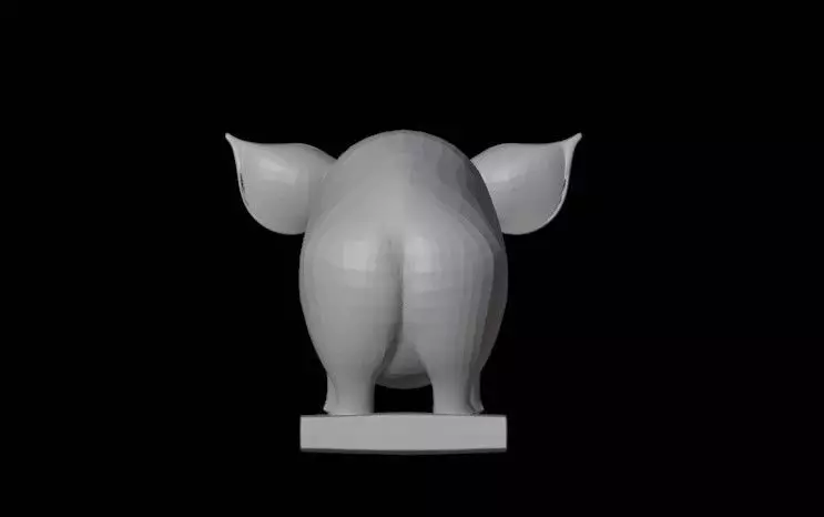 pig statue 3D print model_2