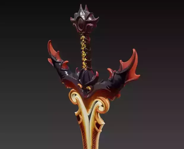Dark Fantasy Sword 3D Model Stylized Blade 3D model