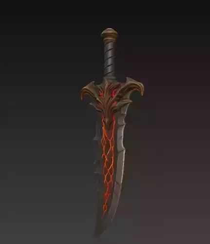 Lava Demon Sword 3D Model Dark Fantasy Weapon 3D model
