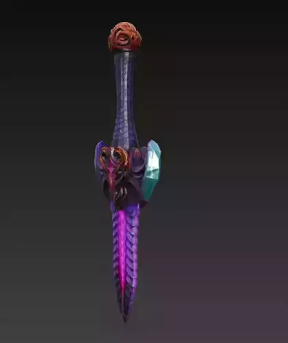 Mystical Fantasy Sword 3D Model-Stylized Ornamental Weapon 3D model