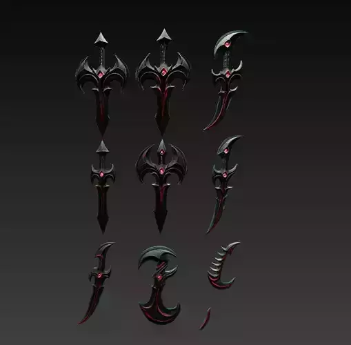 Fantasy Weapons-Shields 3D Models Collection-Stylized Swords 3D model