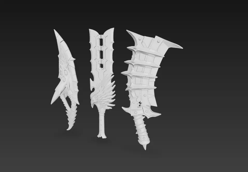 Stylized Fantasy Sword 3D Model - Decorative Blade 3D model_4