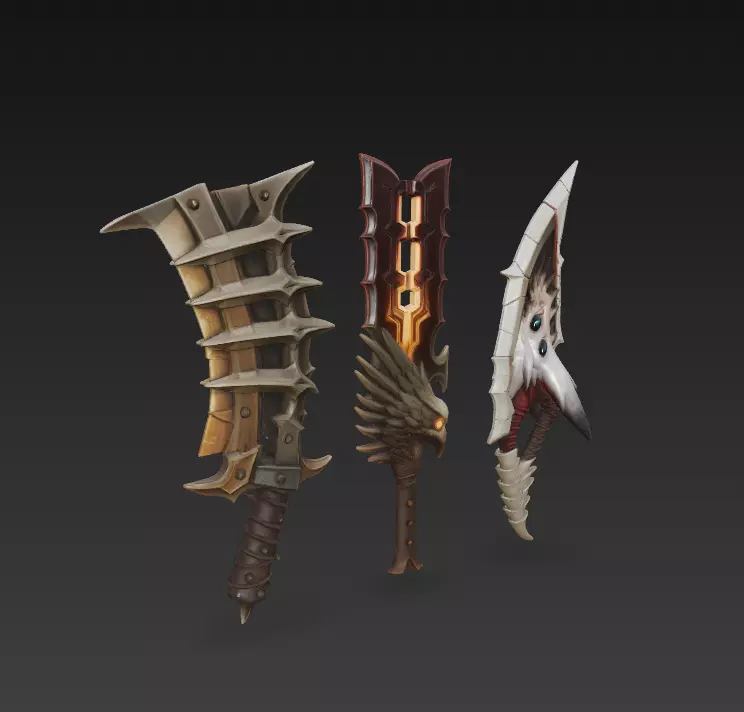Stylized Fantasy Sword 3D Model - Decorative Blade 3D model_0