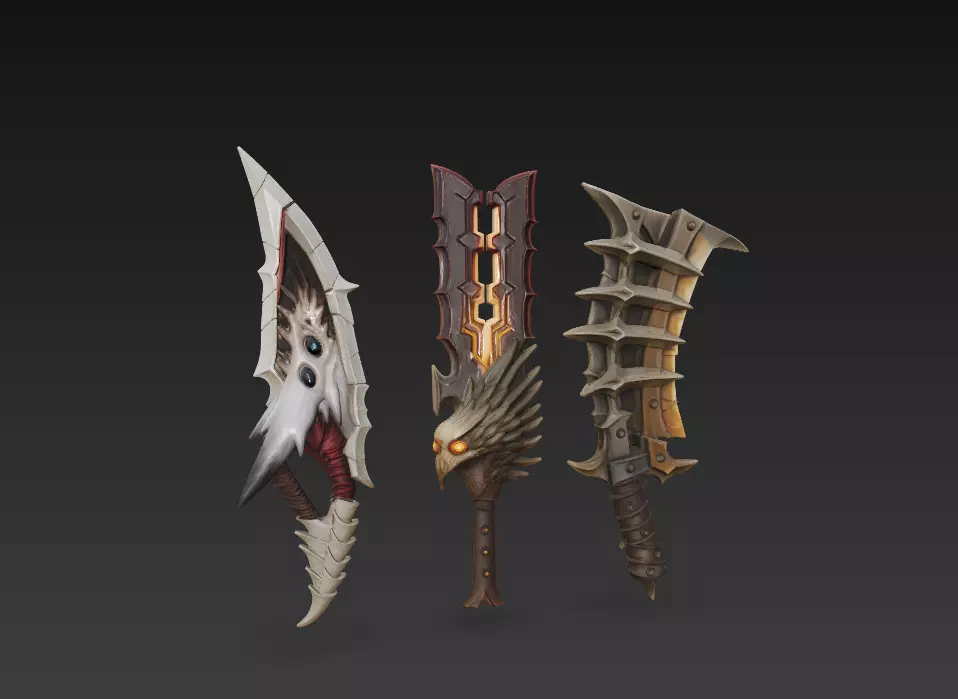 Stylized Fantasy Sword 3D Model - Decorative Blade 3D model_1