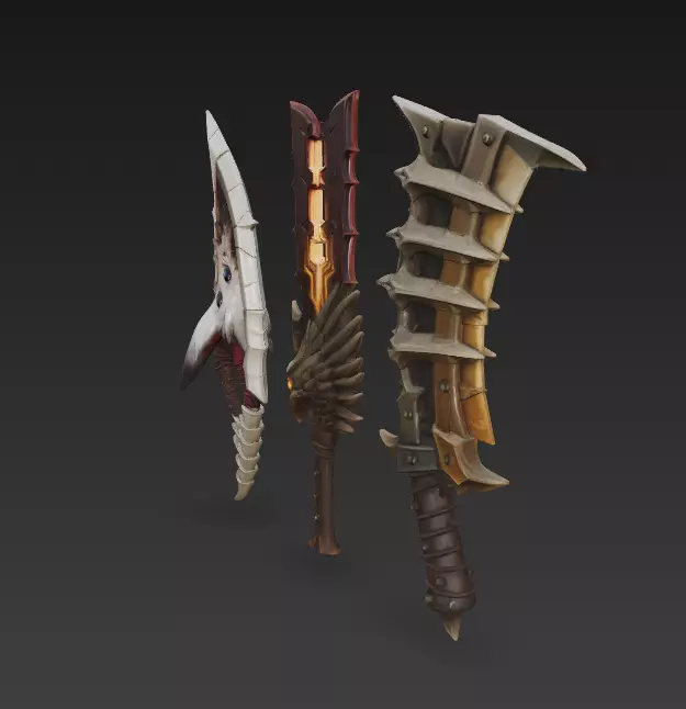 Stylized Fantasy Sword 3D Model - Decorative Blade 3D model_3