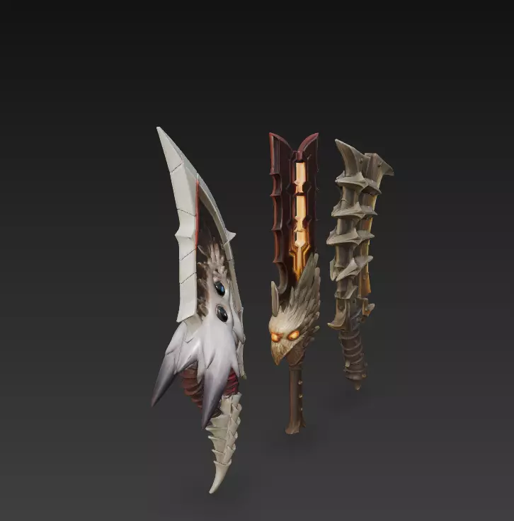 Stylized Fantasy Sword 3D Model - Decorative Blade 3D model_2