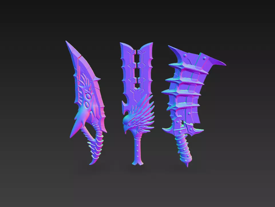 Stylized Fantasy Sword 3D Model - Decorative Blade 3D model_5