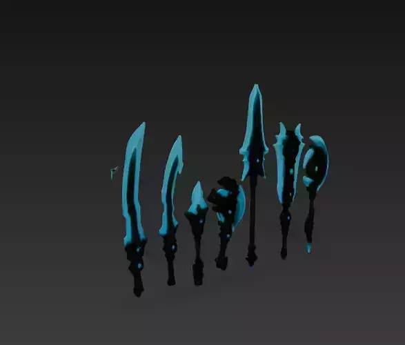 Mythical Ice Weapons Collection - Stylized Fantasy 3D model