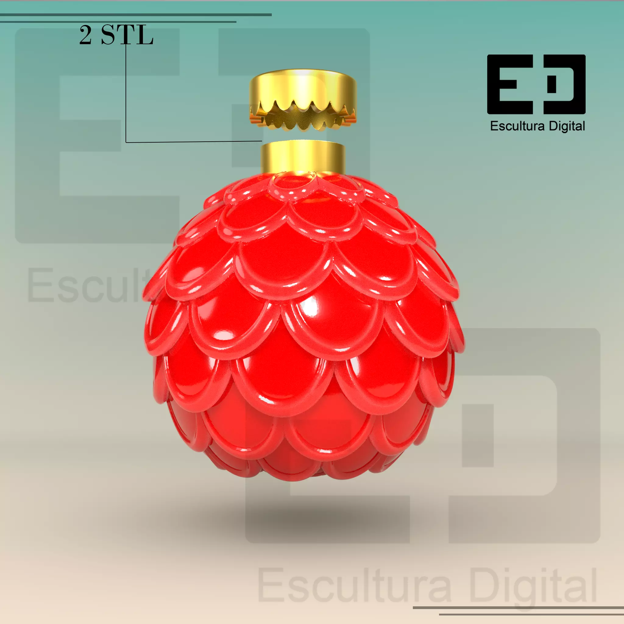 Christmas ball 3D print model_0