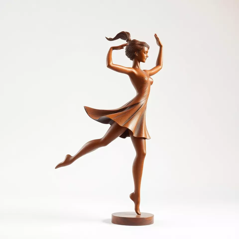 Elegant Dancer Bronze model pack Low-poly 3D model_2