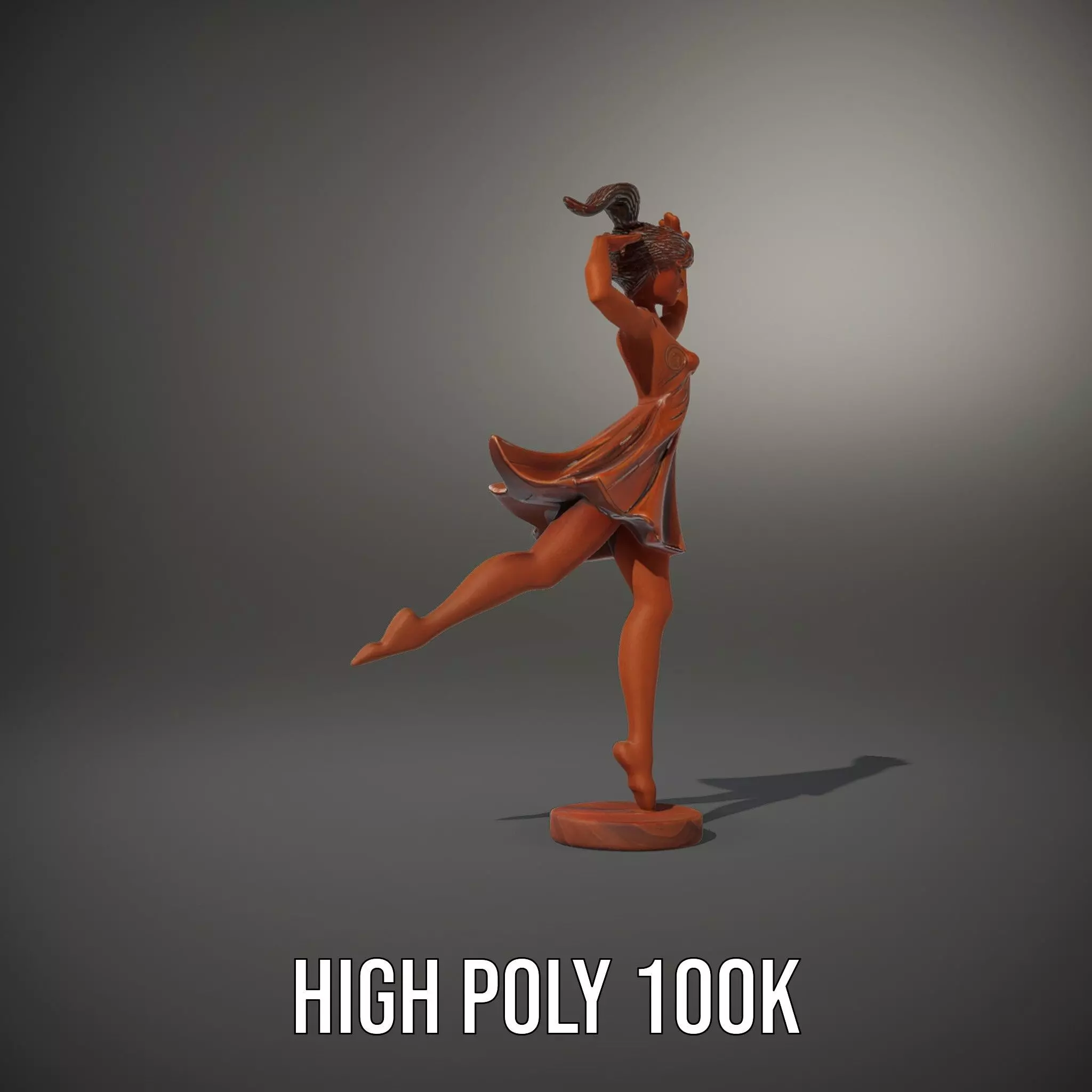 Elegant Dancer Bronze model pack Low-poly 3D model_8