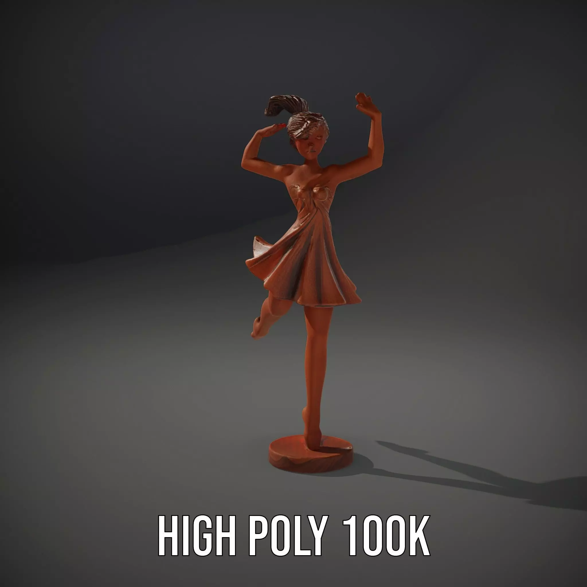Elegant Dancer Bronze model pack Low-poly 3D model_10
