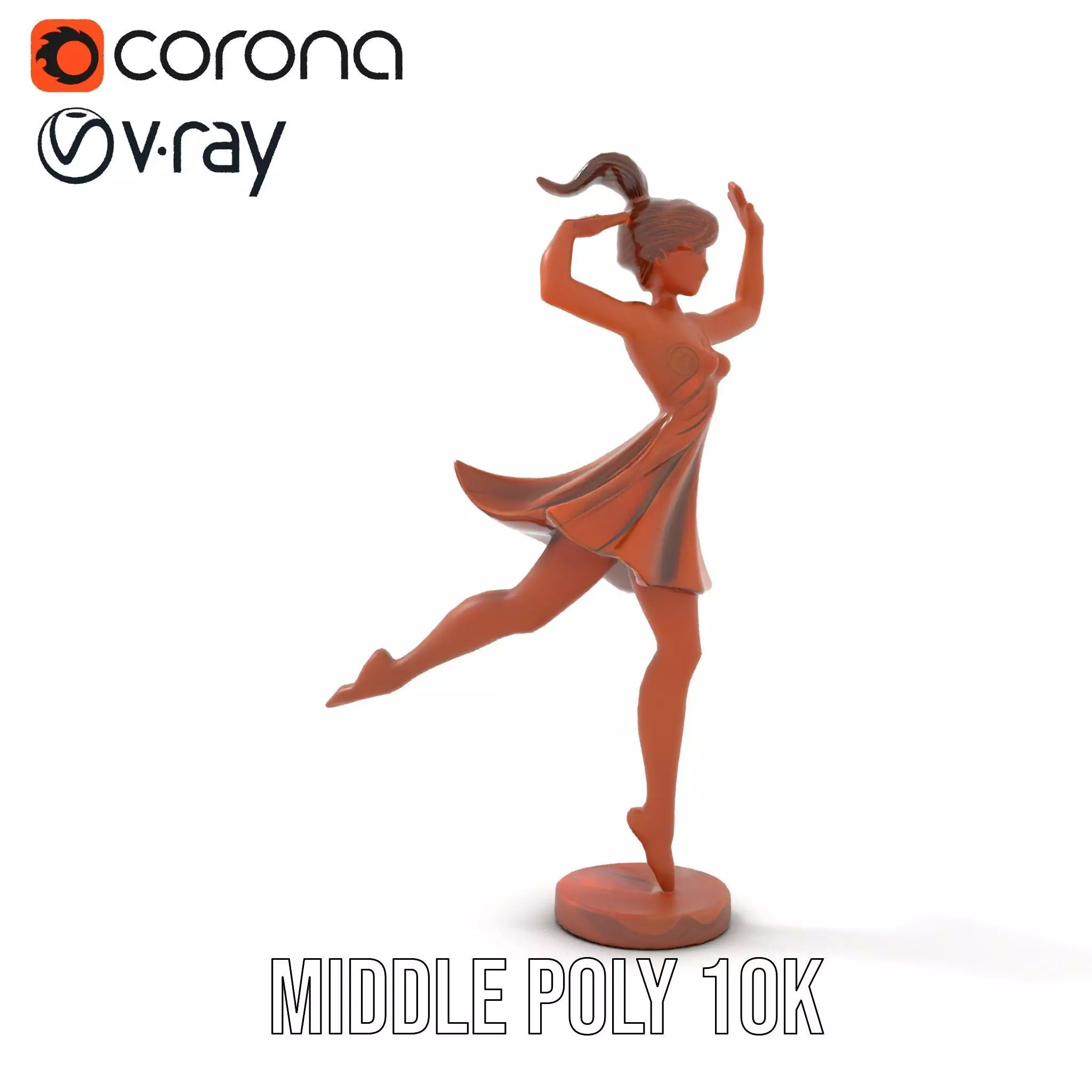 Elegant Dancer Bronze model pack Low-poly 3D model_18