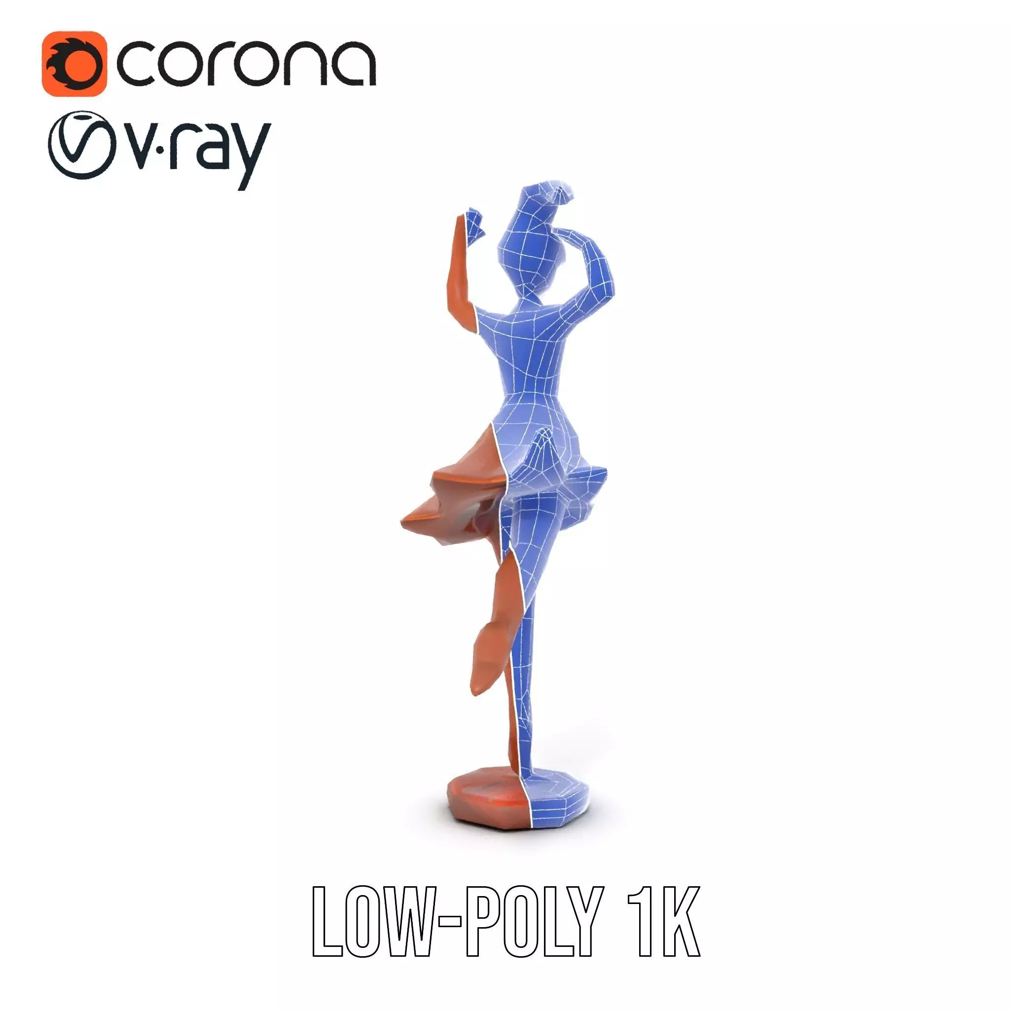 Elegant Dancer Bronze model pack Low-poly 3D model_31