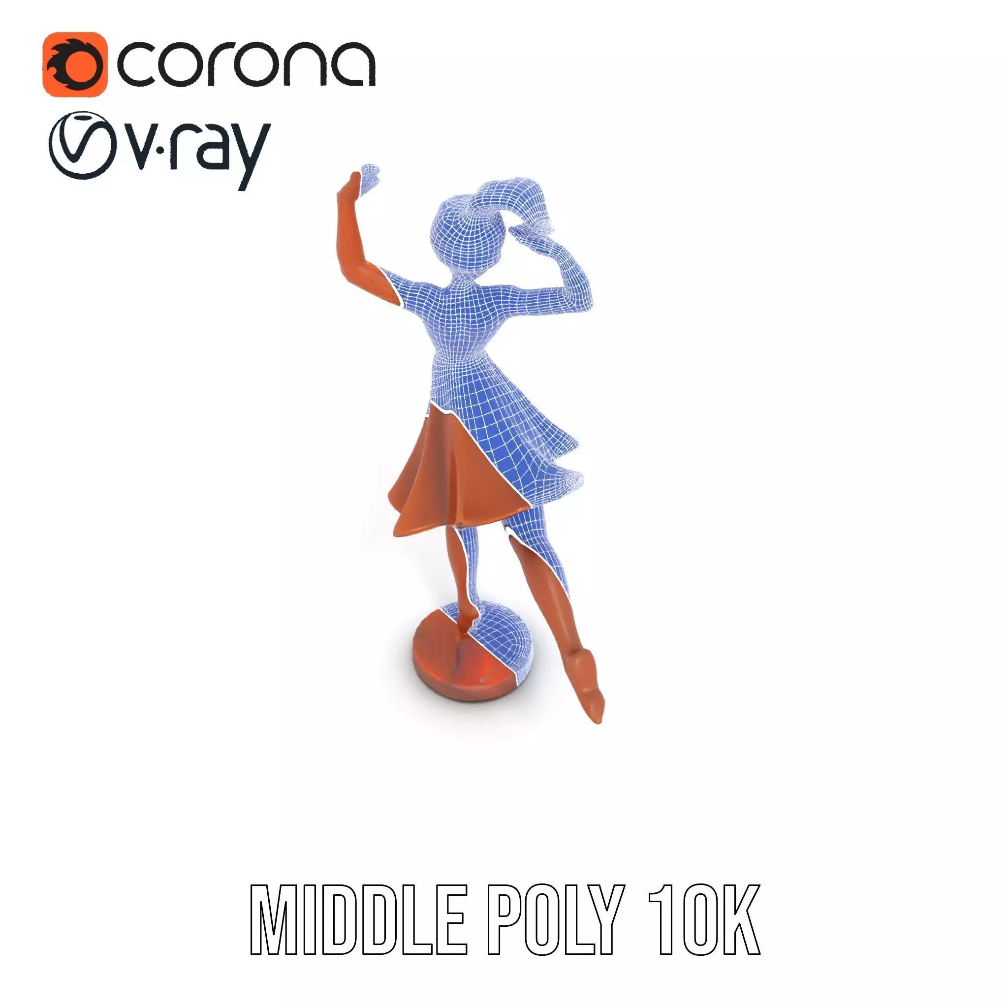 Elegant Dancer Bronze model pack Low-poly 3D model_21