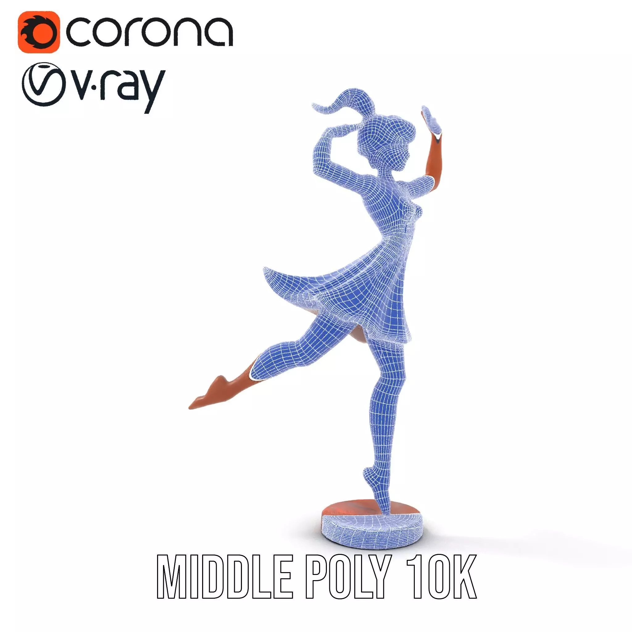 Elegant Dancer Bronze model pack Low-poly 3D model_27