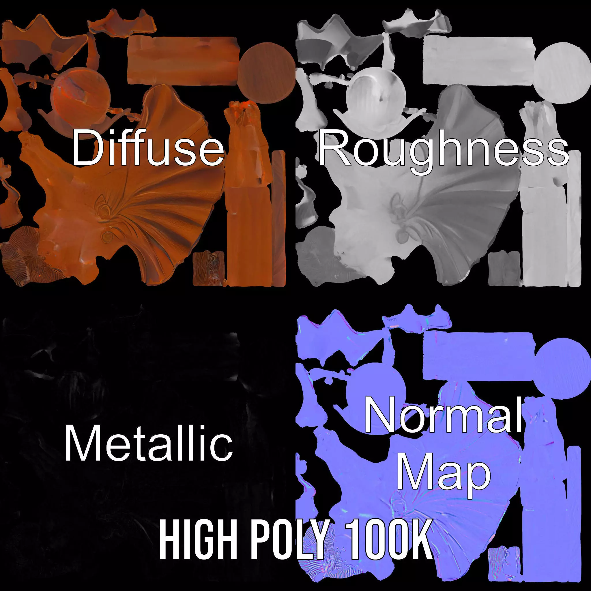 Elegant Dancer Bronze model pack Low-poly 3D model_3