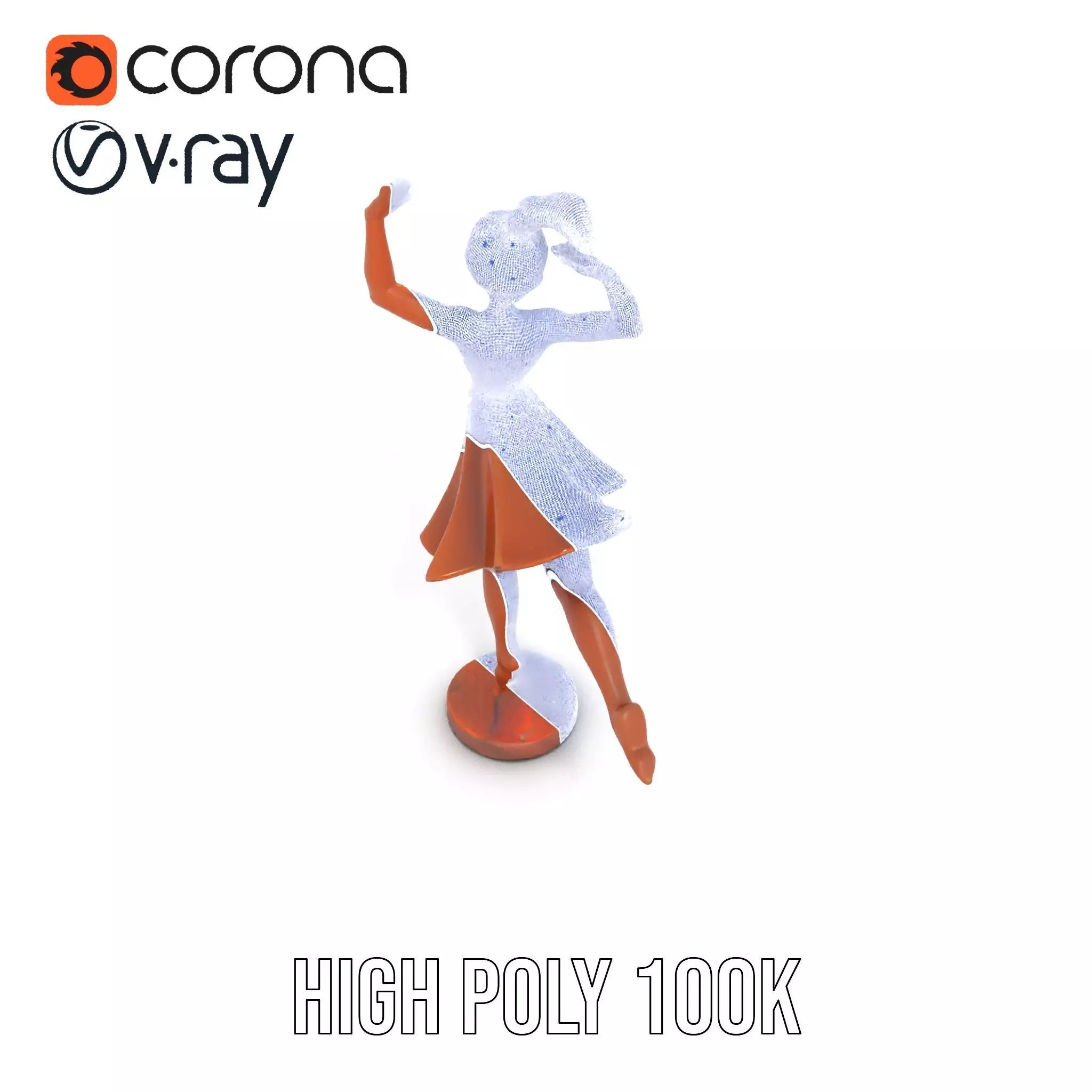 Elegant Dancer Bronze model pack Low-poly 3D model_33